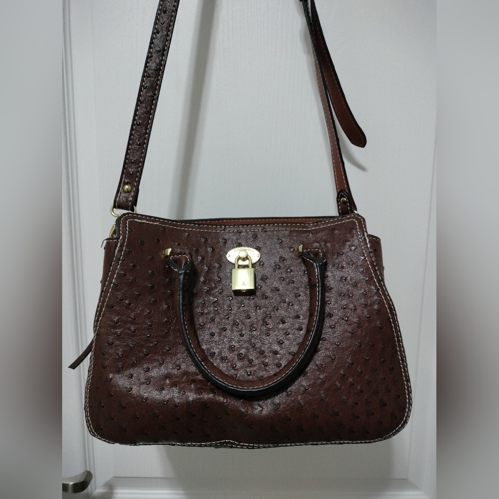 London Fog Brown Shoulder Bag with Gold Details